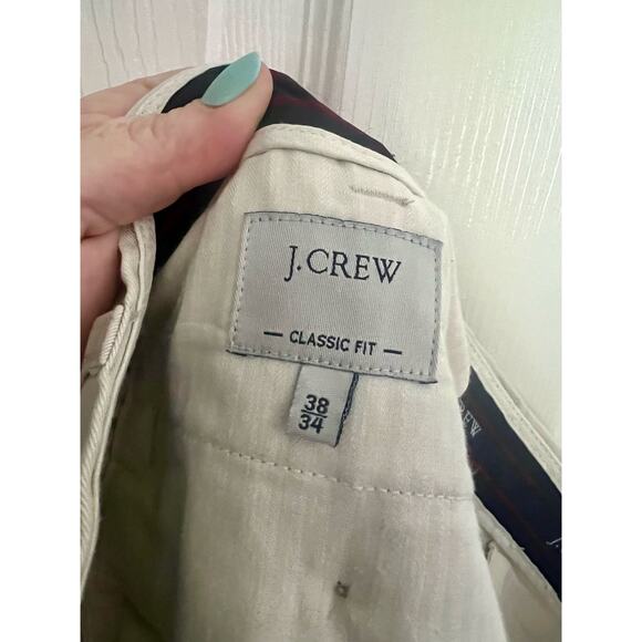Men's J. Crew Classic Fit Cream Dress Pants with Pockets Size 38x34 - Picture 8 of 9